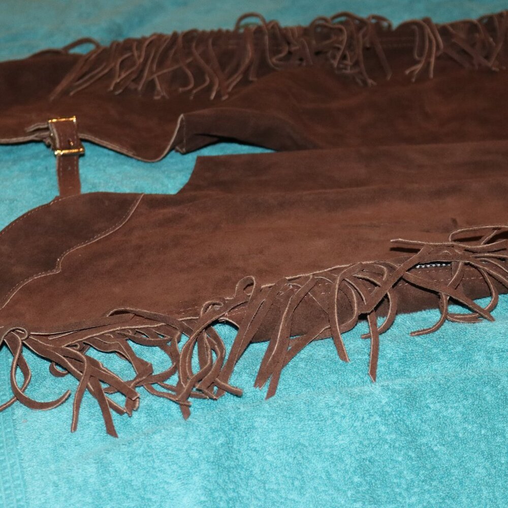 Women's western chaps. Dark brown, size large (14). New. - Picture 5 of 15